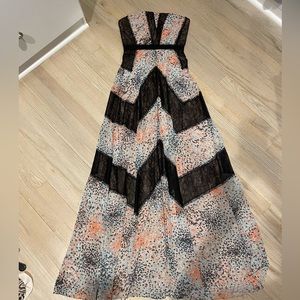 Strapless BCBGMaxazria dress.